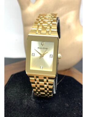 Bulova Women’s Watch 97P140 Quartz Diamond Dial Gold Tone Stainless Steel
